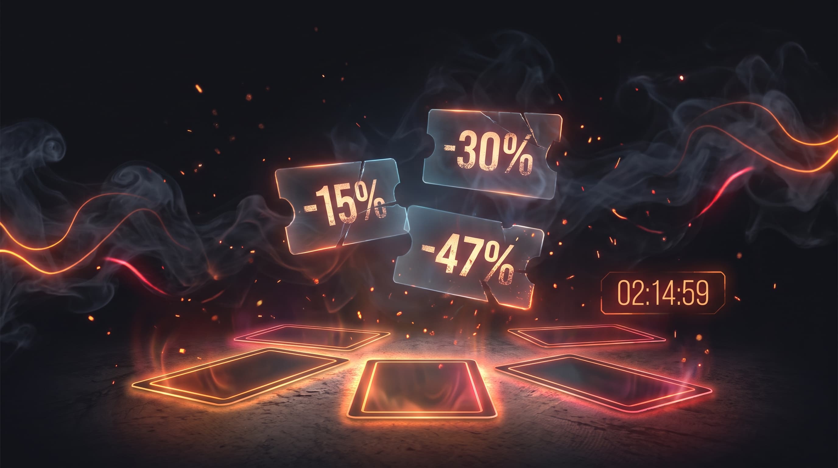 Valorant Night Market with discounted skin cards and percentage reductions
