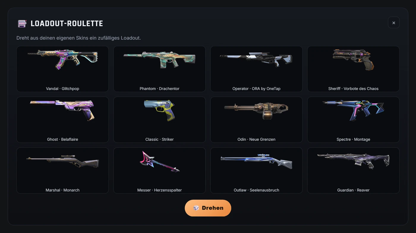 Loadout-Roulette in Valorant-Spind